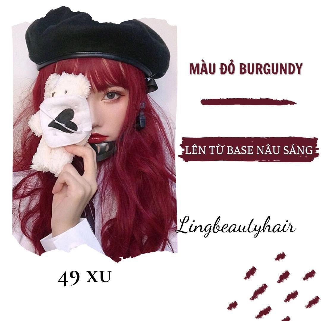 Thuốc nhuộm tóc màu đỏ BURGUNDY kèm oxy và gang tay