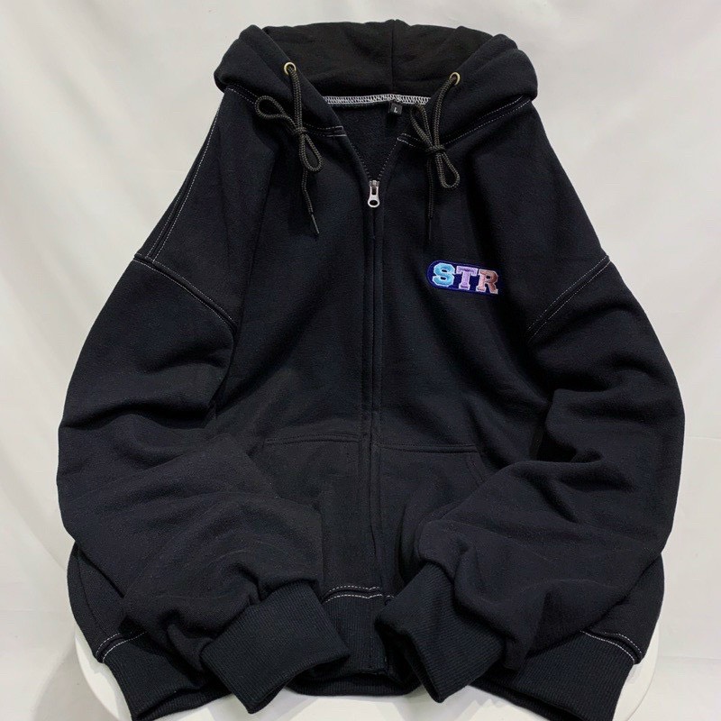 Áo Khoác Chống Nắng Thun Nỉ Nón 2 Lớp Logo STR Dễ Thương - TP594