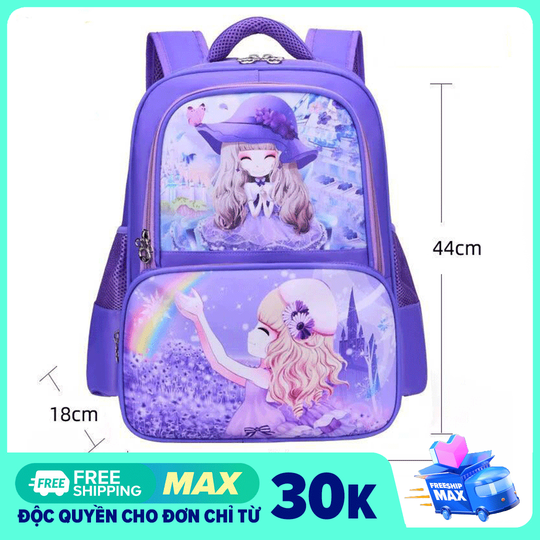 Balo đi học cho bé gái từ lớp 3 đến lớp 9, cặp sách chống thấm nước thiết kế thông minh 3 ngăn để đồ dùng học tập, ba lô chống thấm nước cấp 1 cấp 2, tiểu học, trung học, lớp 3,4,5,6,7,8,9