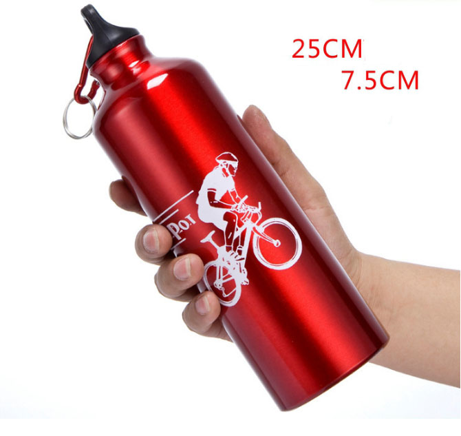 Bình nước thể thao đi xe đạp đường dài có móc khóa bằng nhôm