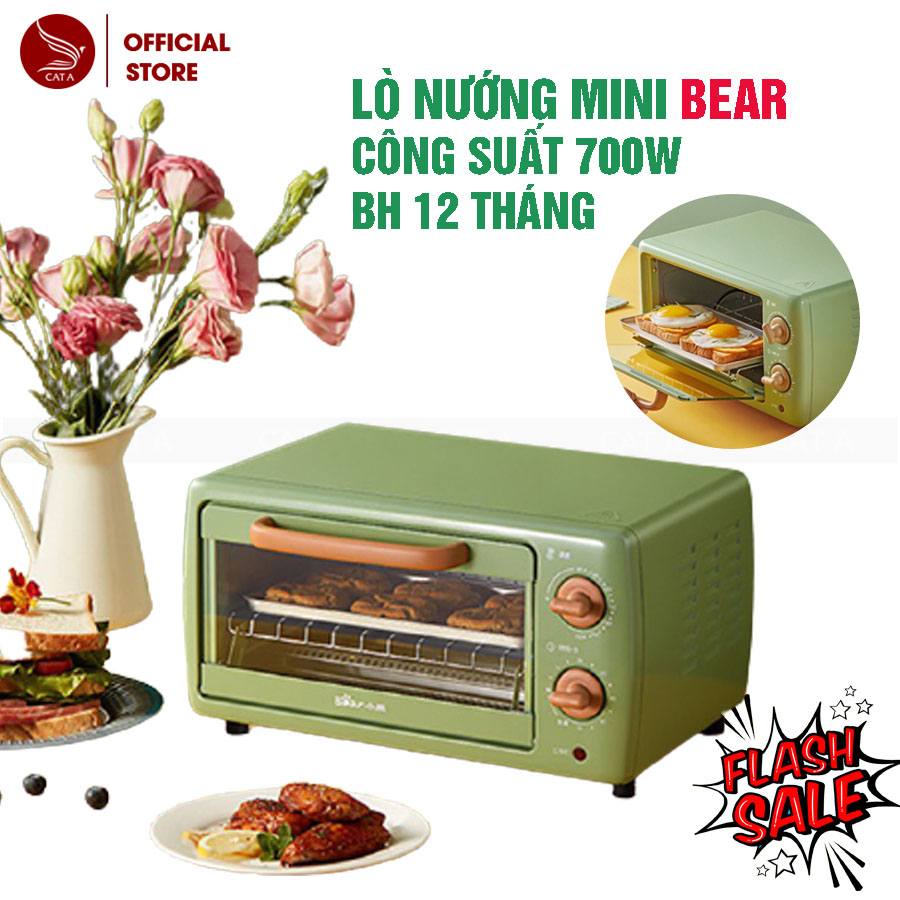 [CHÍNH HÃNG + Ảnh Thật] Lò nướng Mini BEAR DKX- C10J1 màu xanh mint, công suất 700W phù hợp gia đình nhỏ- BH 12 THÁNG!