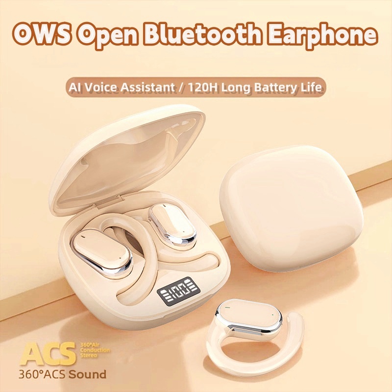 Mở tai tai nghe nhét tai không dây bluetooth 5.3 tai nghe nhét tai thể thao chống thấm nước in-ear hifi stereo tai nghe loại bỏ tiếng ồn