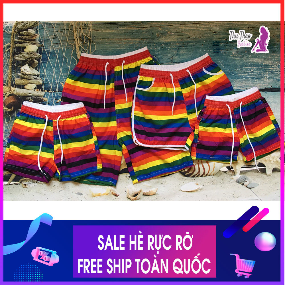 Set 3 quần đi biển gia đình gồm ba mẹ và bé-quần nhập khẩu-cam kết vải đẹp-nhắn tin size cho shop