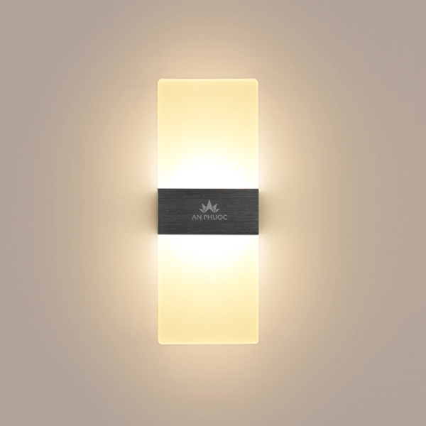 Đèn tường Led hình chữ nhật LX1162 6W ASTT L270*100 Đen, Bạc - BLight