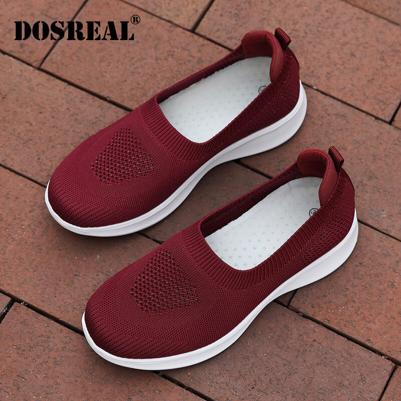DOSREAL Giày Nữ Thời Trang Giày Lười Thoáng Khí Đi Bộ Bình Thường Giày Giày Chạy Màu Đen Hàn Quốc Cho Nữ HOT ●9/16☒☑▣