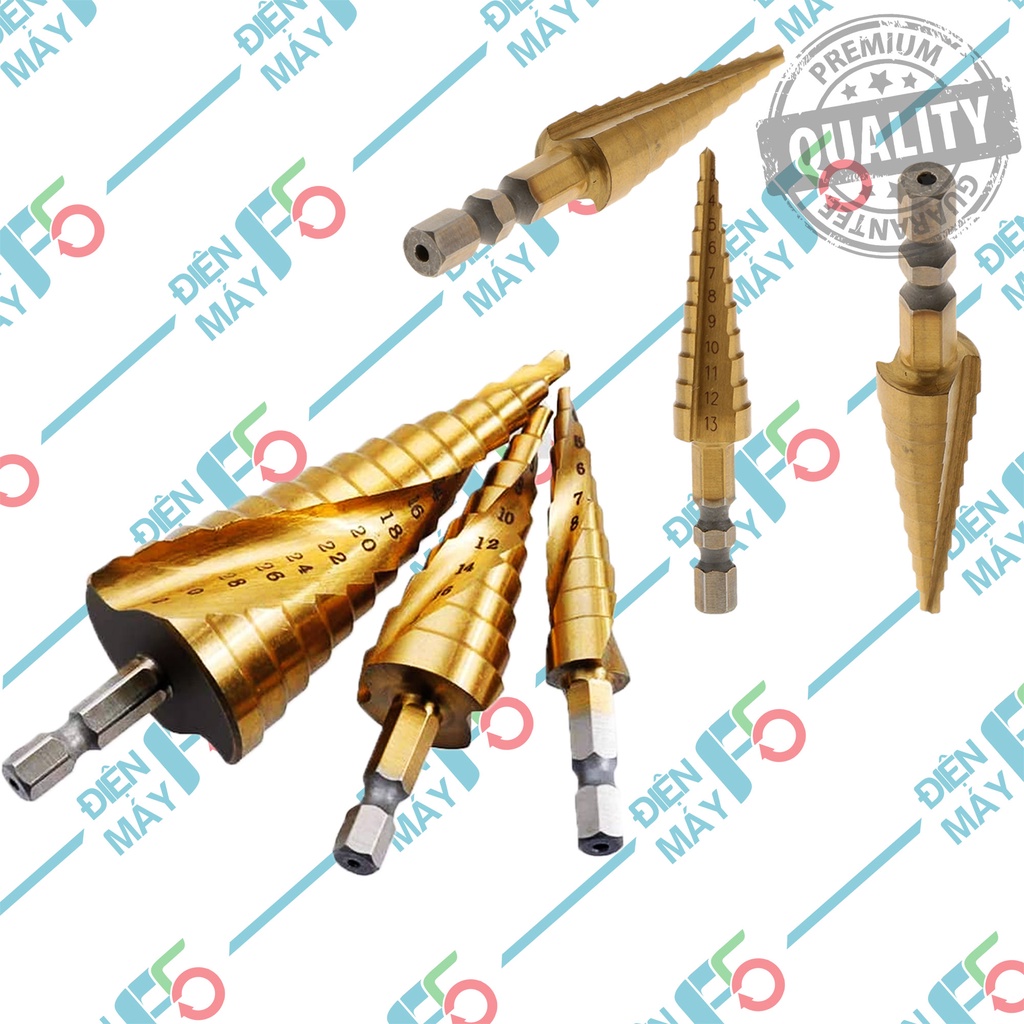 DMF5 Mũi khoan tháp Rãnh xoắn Rãnh thẳng chuôi lục giác các loại