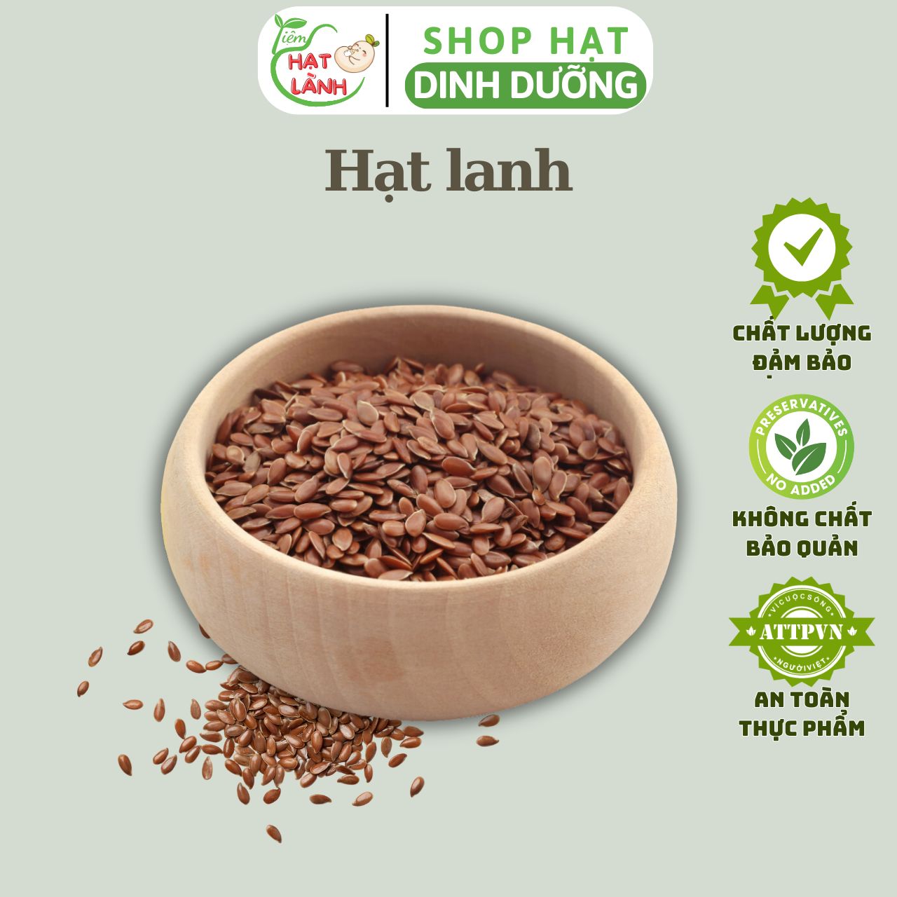 Hạt lanh nâu sống - Rang chín lên ăn hoặc dùng ủ tóc, nấu sữa hạt - Tiệm hạt lành