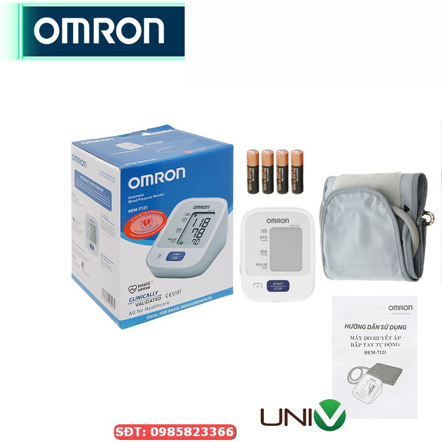 Máy đo huyết áp tự động OMRON Hem-7121 lưu kết quả 30 lần đo