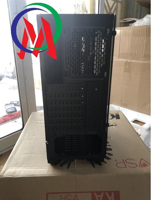 [HCM][Giá rẻ dủy diệt] Vỏ case máy tính VSP KA-180 đen LED RGB-Kính Cường Lực