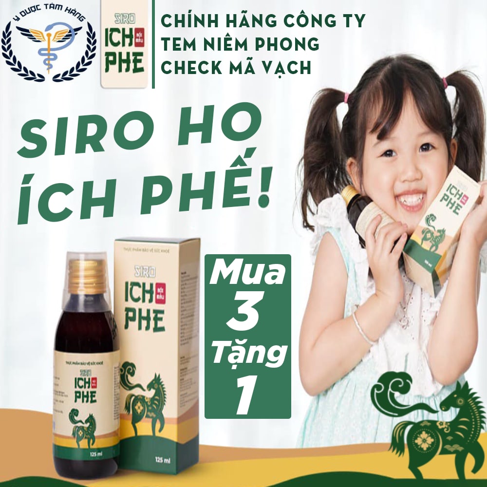 Siro ho Ích Phế giúp thanh phế, giảm ho, bổ phổi, hết ho gió, ho khan, ho lâu ngày, ho do viêm họng - Chai 125ml