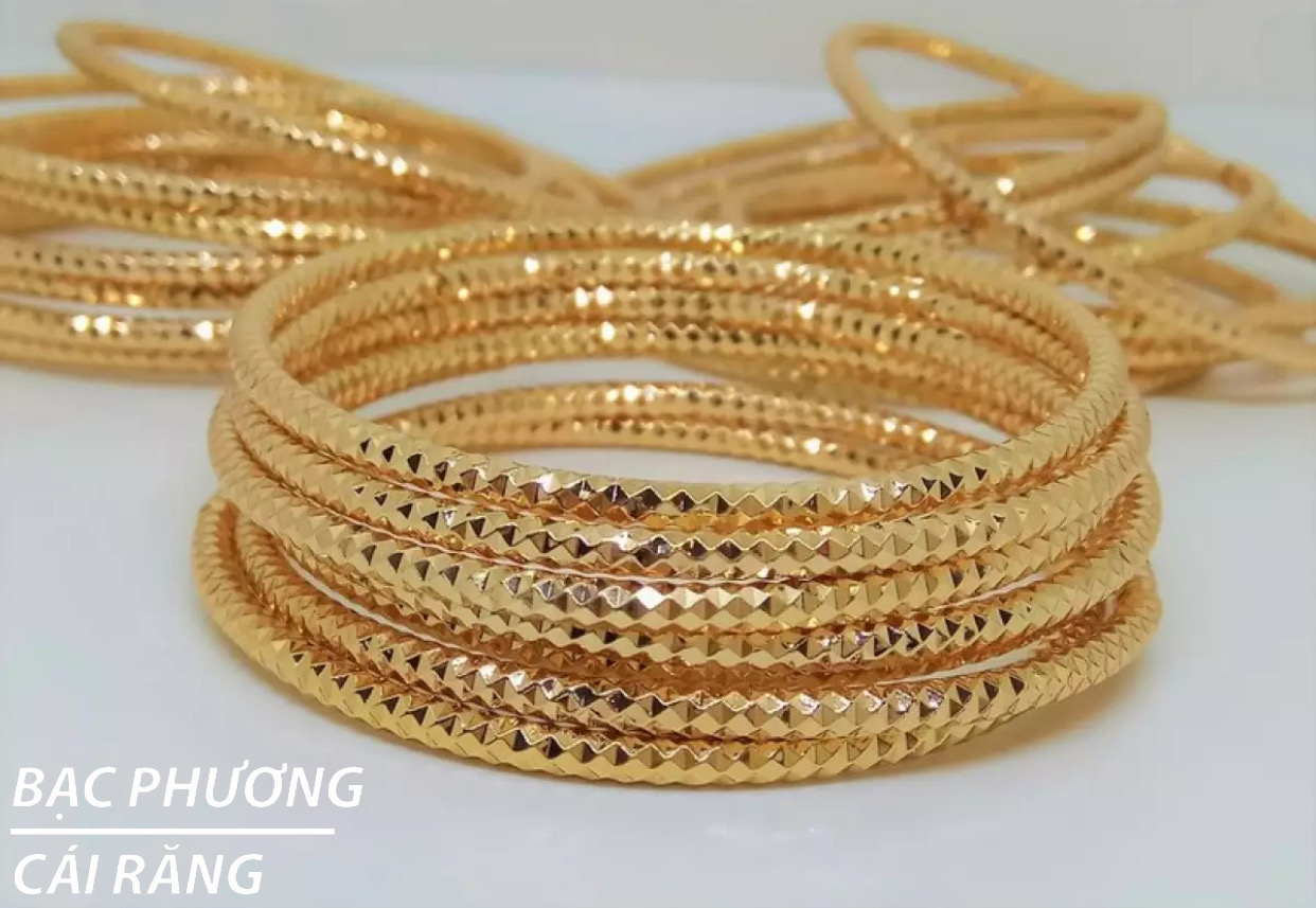 [HÀNG LOẠI 1 SIÊU BỀN] BỘ 7 VÒNG XIMEN CẮT MÁY KIM CƯƠNG TRÒN MẠ VÀNG 18K CAO CẤP GIỐNG THẬT 99%