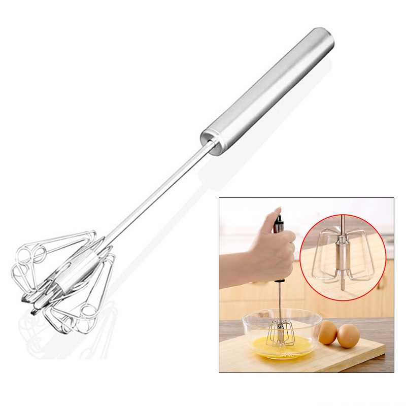 Cây Đánh Trứng Inox Cầm Tay Trục Xoay Tự Động, Máy Đánh Trứng/Tạo Bọt Cà Phê Cầm Tay Tự Khuấy Inox Kích Thước 30cm Dễ Dàng Lau Chùi Vệ Sinh Sau Khi Sử Dụng
