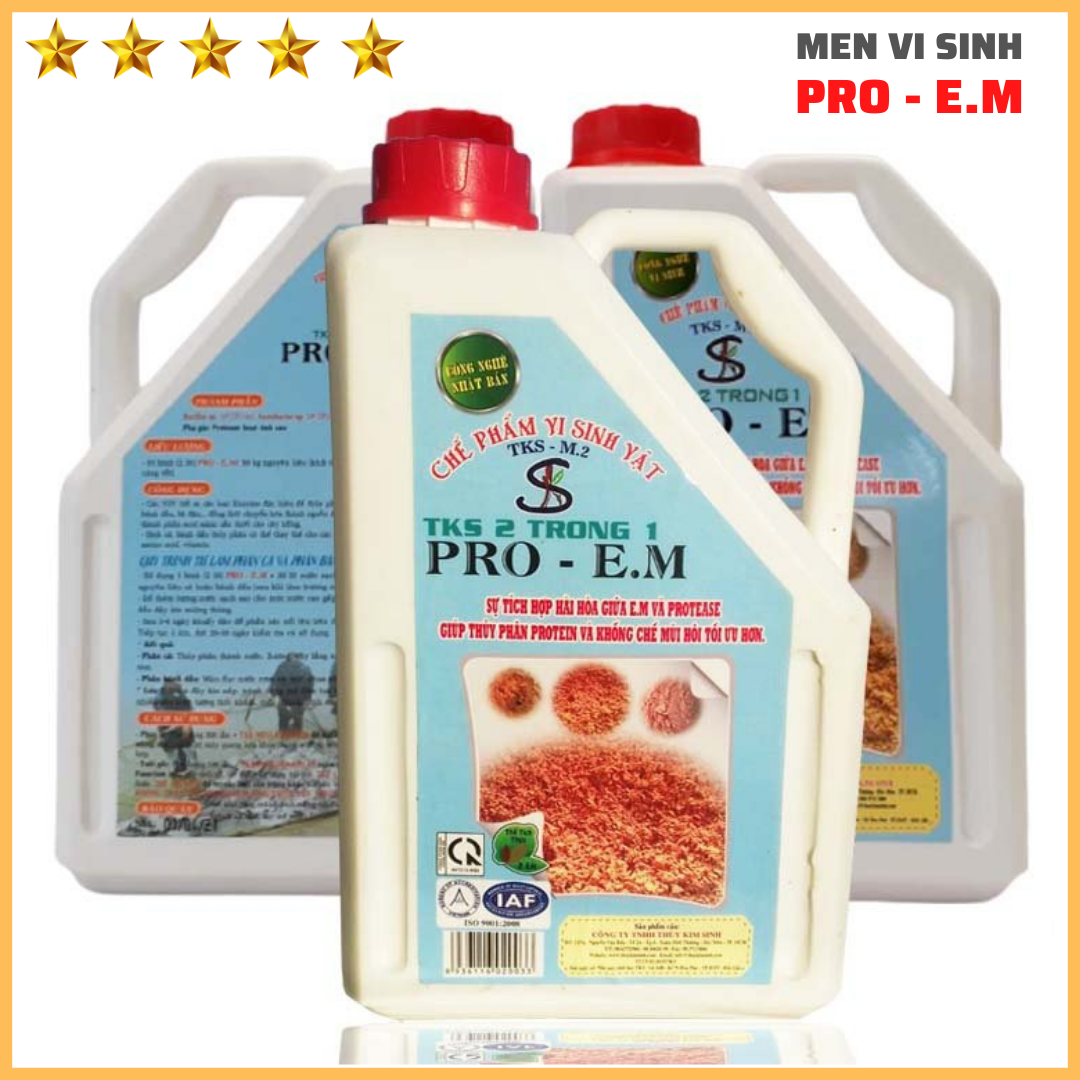 PRO-EM 2 TRONG 1: Men Vi Sinh Ủ Phân Cá, Phân Bánh Dầu, Tách Chiết Protein, Khử Mùi Hôi - 2 Lít