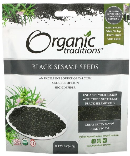 Mè đen hữu cơ Organic Black Sesame Seeds - Organic Traditions - 227g