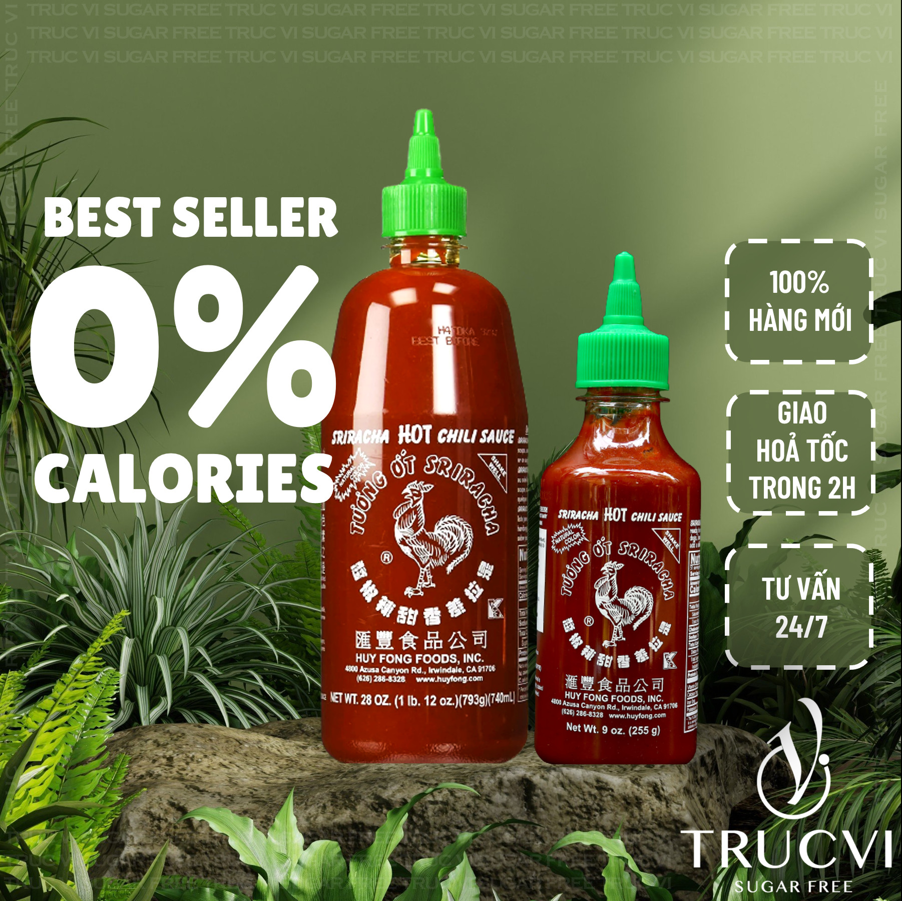 Không calo Tương ớt không đường Sriracha  eat clean, keto, ăn kiêng, tiểu