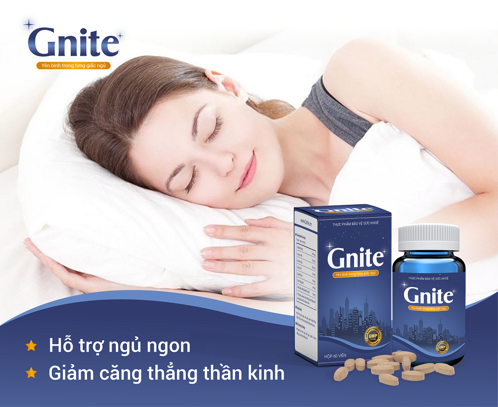 VIÊN UỐNG GNITE | HỖ TRỢ CẢI THIỆN TÌNH TRẠNG NGƯỜI BỊ MẤT NGỦ, KHÓ NGỦ, CĂNG THẲNG THẦN KINH, STRESS