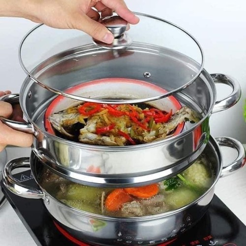 Nồi hấp xửng hấp inox nồi hấp 2 tầng nồi hấp thủy nhiệt bánh bao xôi mini máy hấp nồi nấu xôi nồi đồ xôi