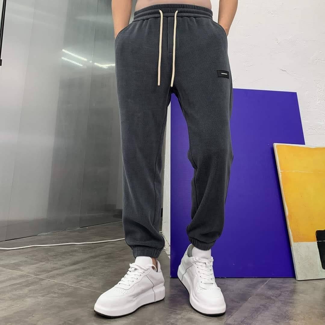 Quần Jogger Nam Nữ Thể Thao Len Tăm Form Ống Rộng Bo Gấu Vải Mịn Mềm Mát
