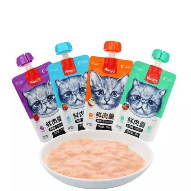 Súp thưởng wanpy dạng tuýp 90gr cho mèo