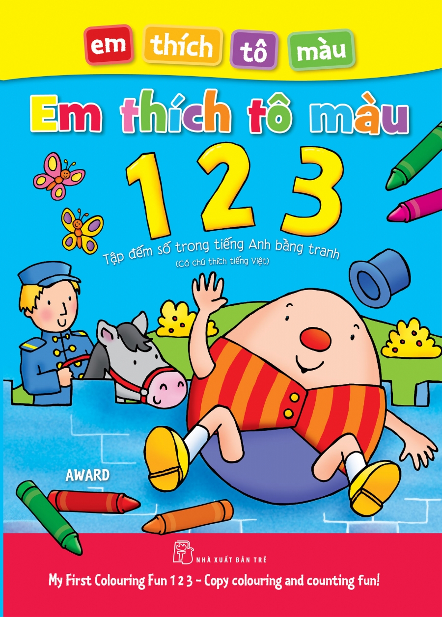 Sách - Em thích tô màu 123 - Tập đếm số trong tiếng Anh bằng tranh (Có chú thích tiếng Việt)