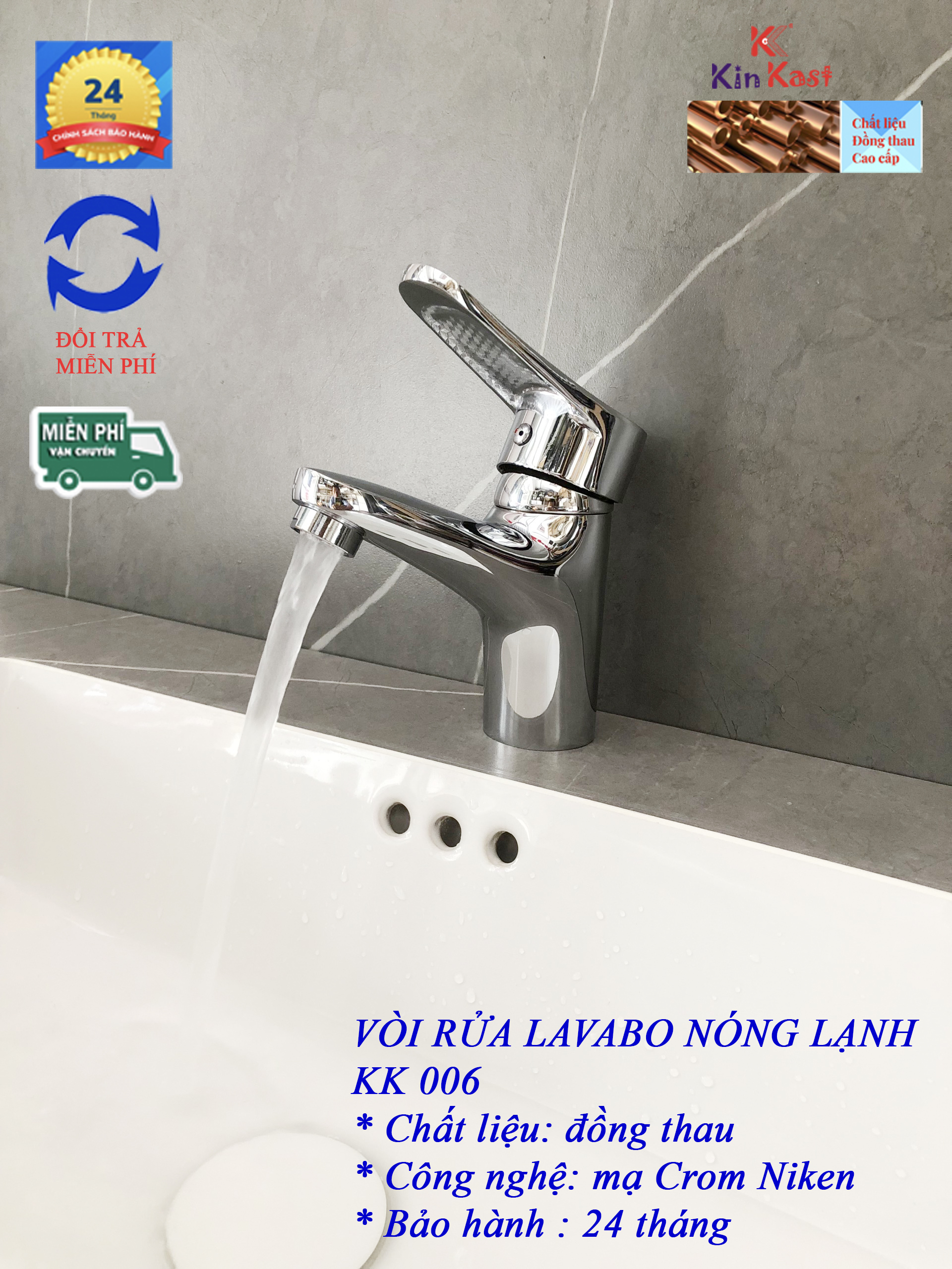Vòi rửa mặt Lavabo nóng lạnh KK 006 Vòi rửa lavabo Vòi sen Lavabo nóng lạnh