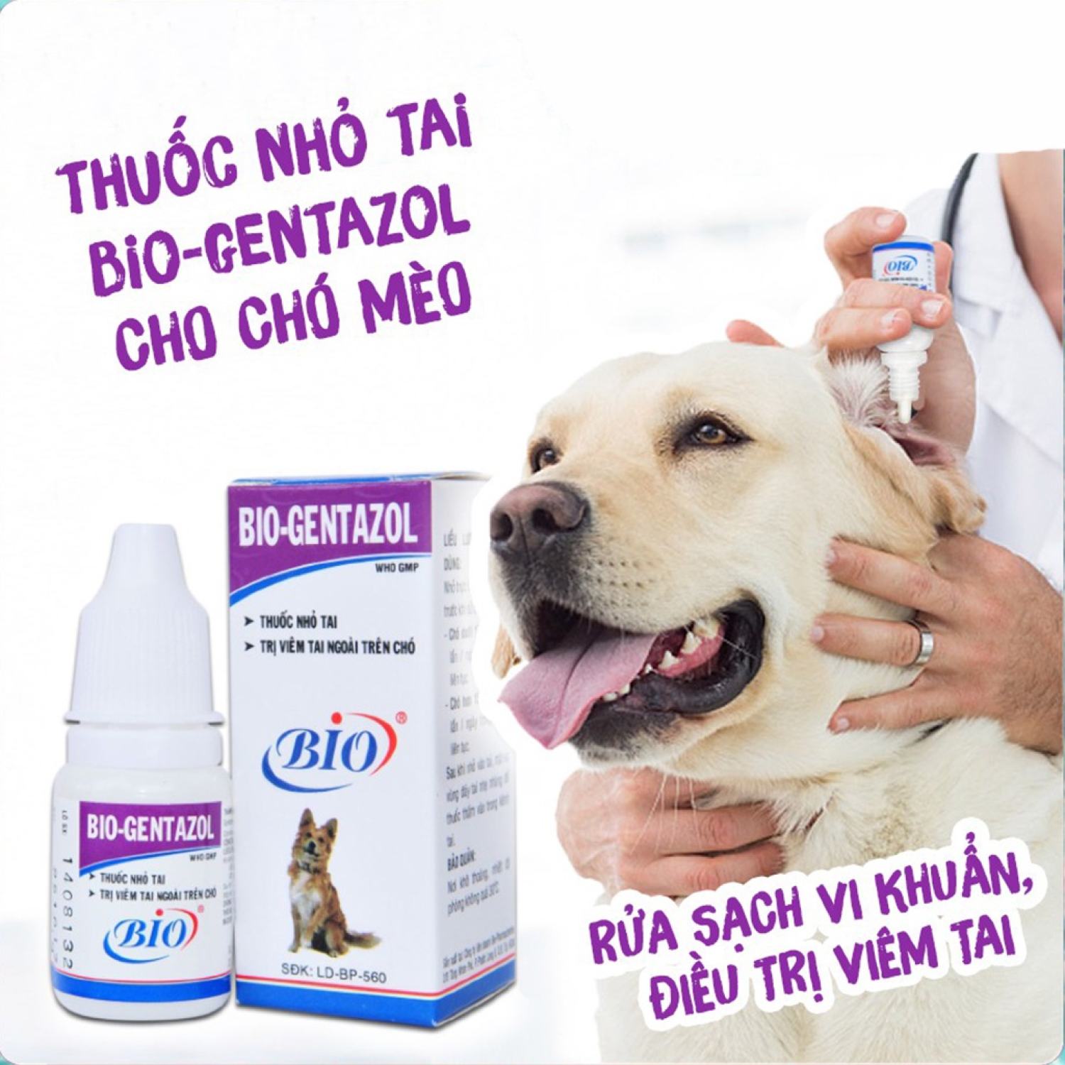 Nhỏ Tai Chó Mèo Bio Gentazol