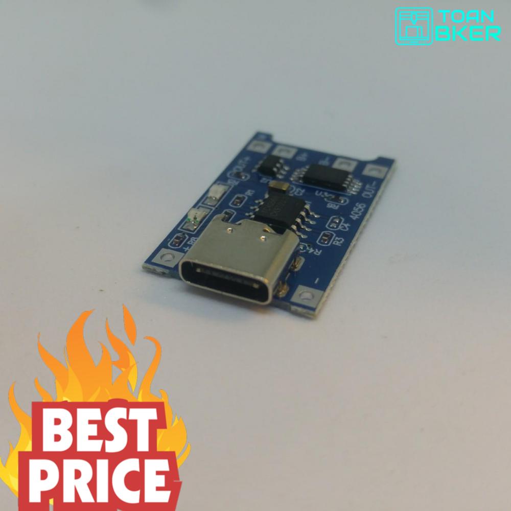 Mạch sạc pin Litium TP4056 với cổng USB type C có bảo vệ quá dòng