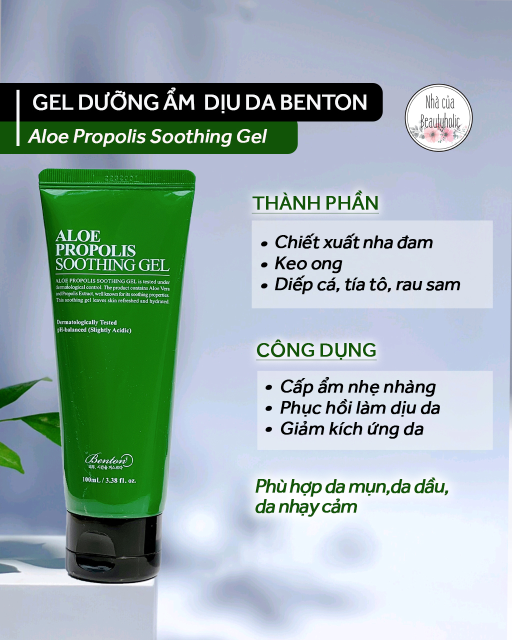 [HCM][Nhacuabeautyholic] Gel nha đam keo ong Benton Aloe Propolis Soothing Gel