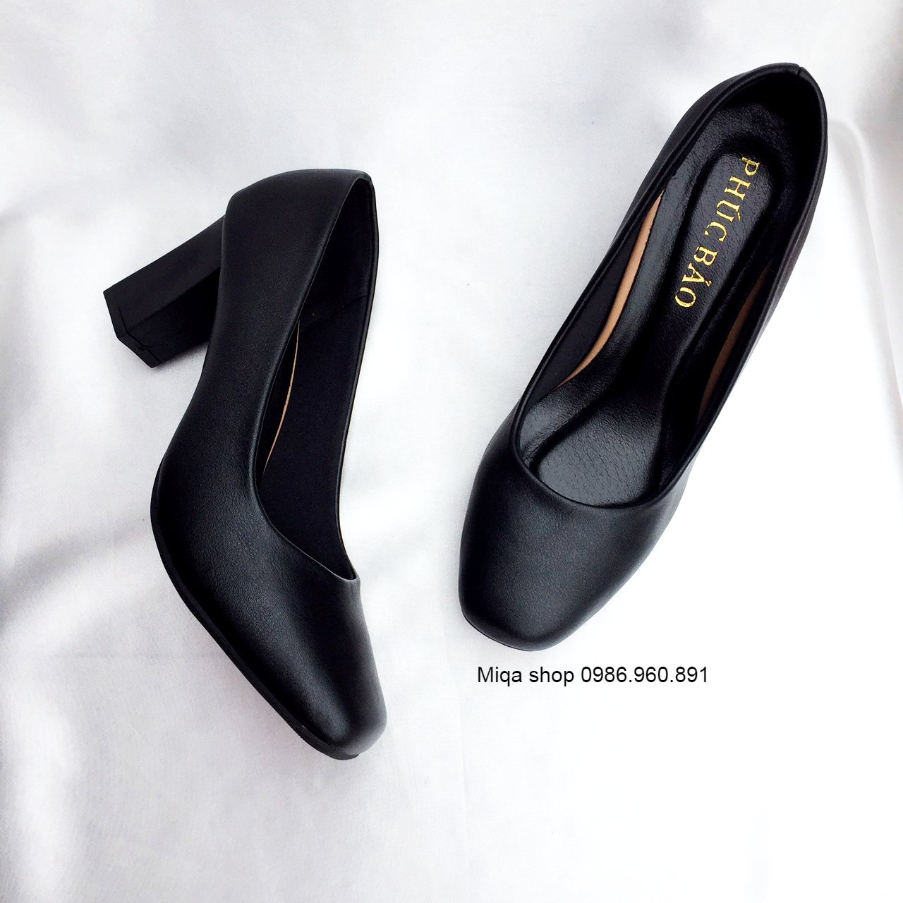Size ngoại cỡ 35-42 - Giày cao gót thời trang mũi vuông đế vuông 5cm,7cm - Made in VietNam