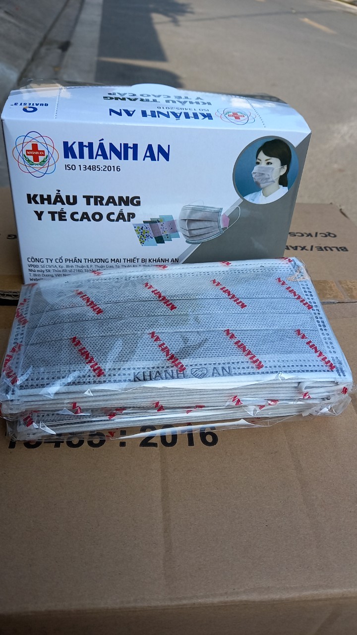 Hộp 50 cái khẩu trang khánh an 4 lớp kháng khuẩn "