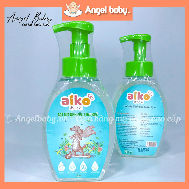 Nước rửa bình sữa và trai cây Aiko chai 500ml