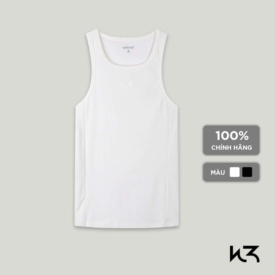 Áo W3 Body Tanktop 100% chất liệu cotton, màu trắng, đen