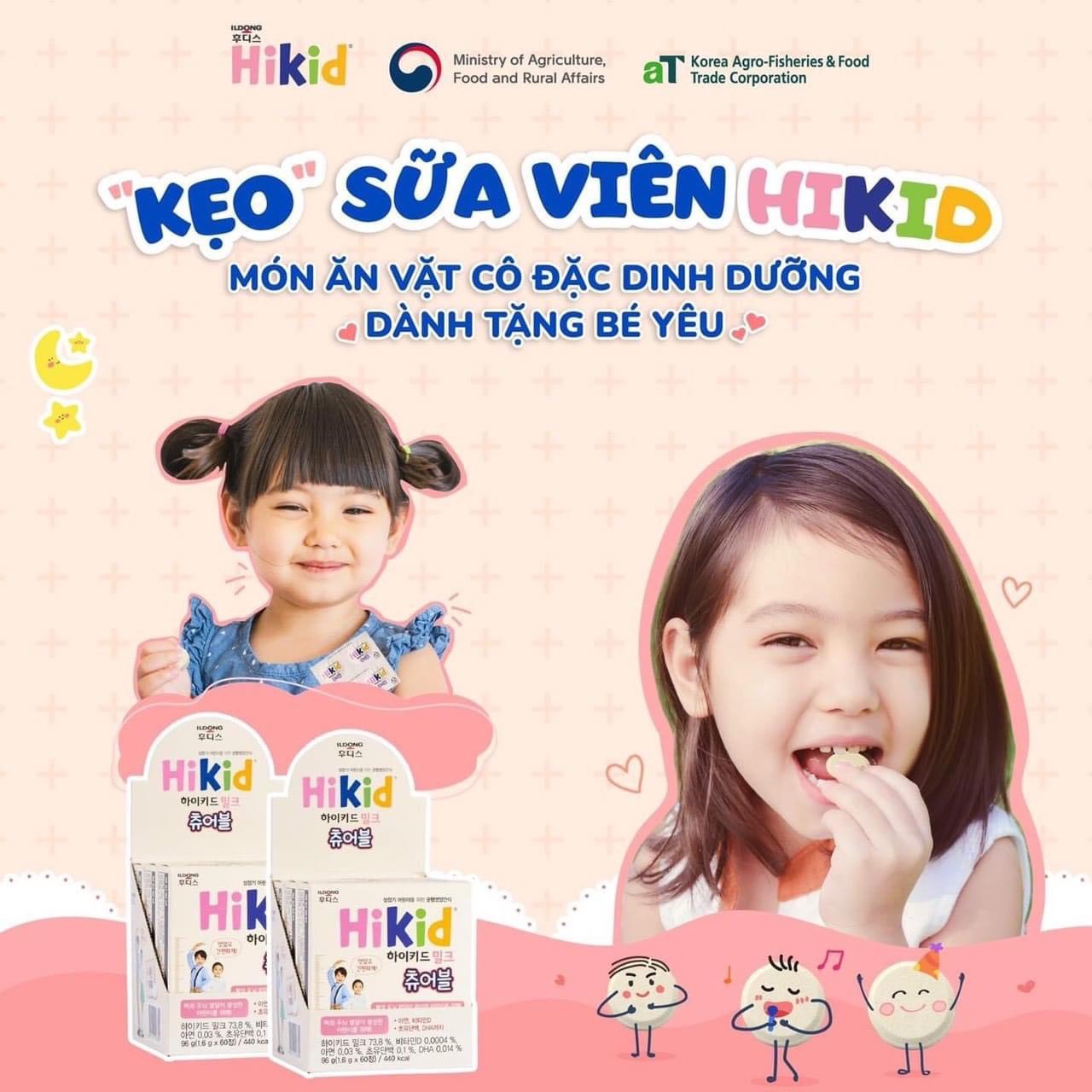Viên kẹo sữa hikid siêu thơm ngon bổ dưỡng