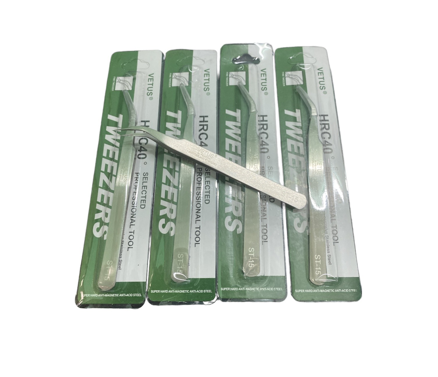 Nhíp nhặt lông yến tặng khách - nhíp trắng mã nhíp vetus st15- đầu cong giá rẻ