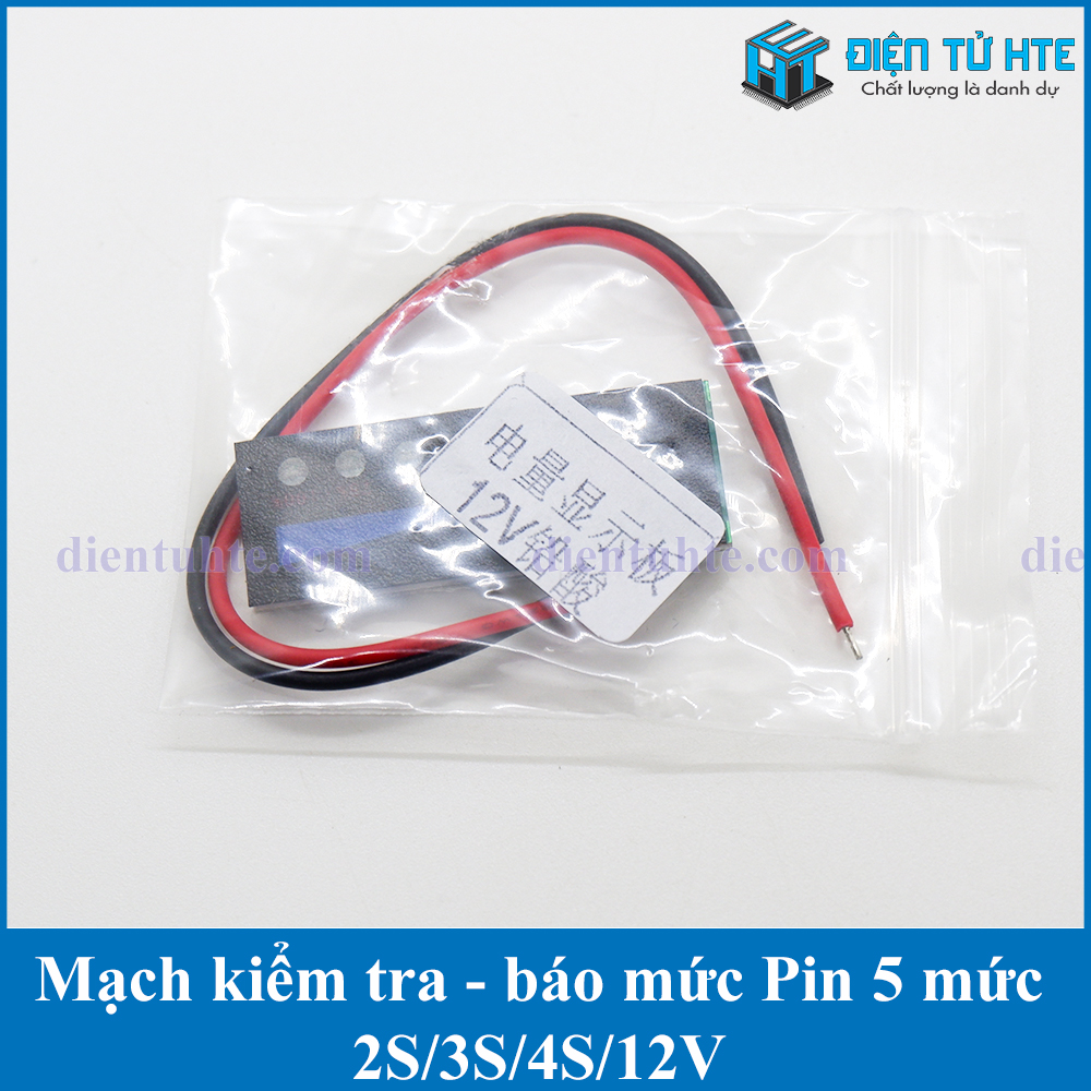 Mạch kiểm tra báo mức Pin Lithium 2S/3S/4S/12V Acquy