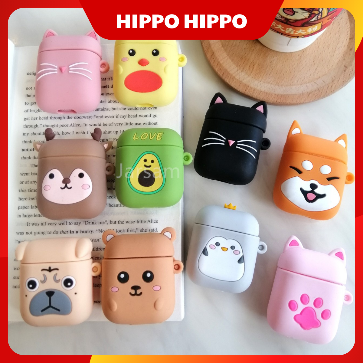 Ốp Airpod, vỏ ipod i12 tws bảo vệ tai nghe không dây bluetooth, case airpod, hộp đựng tai nghe cute HIPPO