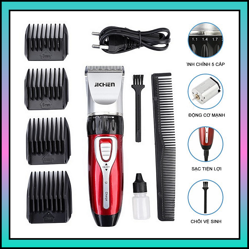 Tông đơ cắt tóc gia đình jichen 0817+ tùy chọn kèm tỉa lông mũi và bộ kéo cắt tỉa, lấy ráy tai có đèn , tông đơ cắt tóc trẻ em , tông đơ cắt tóc người lớn , tông đơ cắt tóc jchen