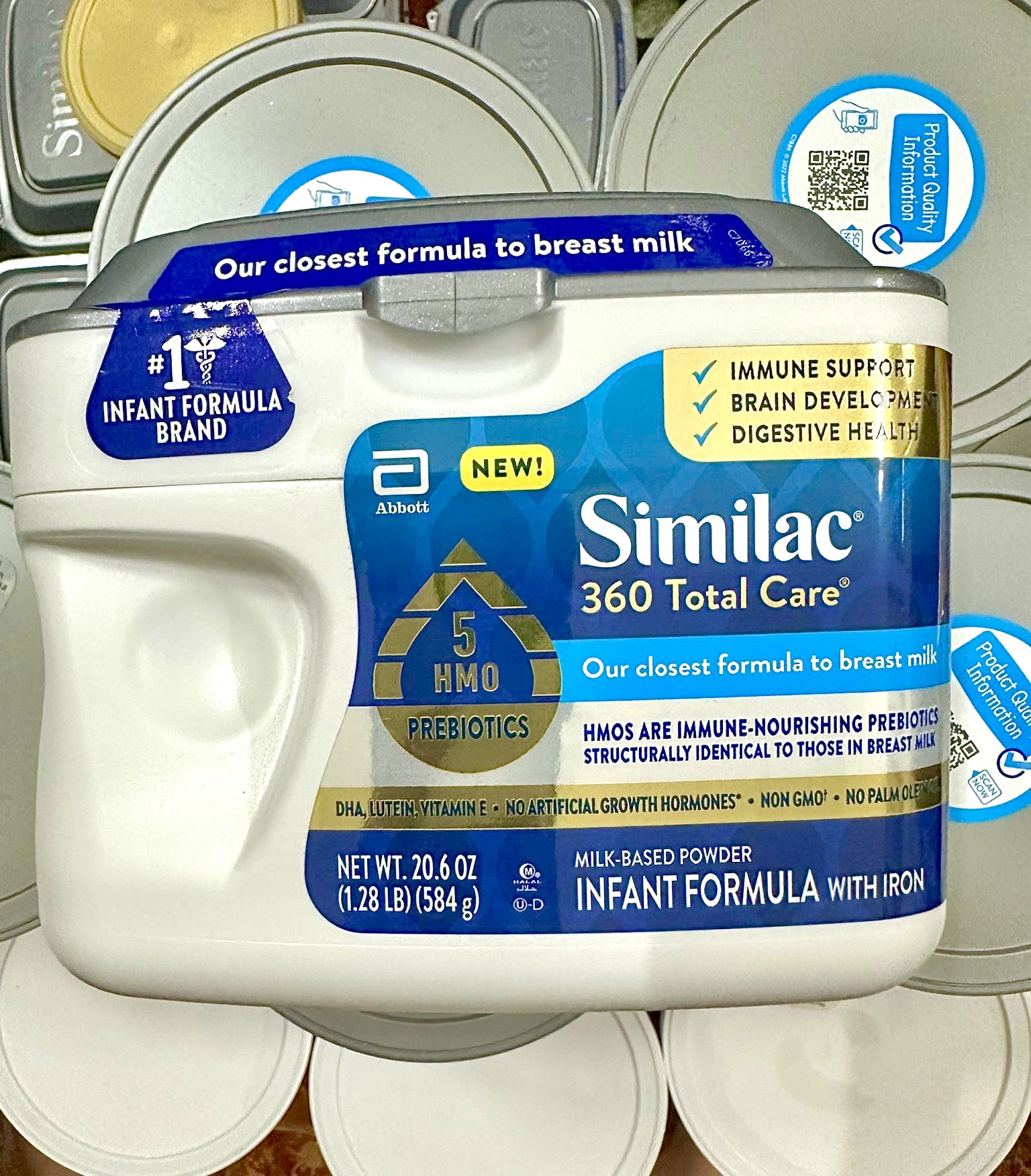 Sữa similac 360 total care 5 hmo prebiotics nhựa xanh 584g cho bé 0-12 tháng