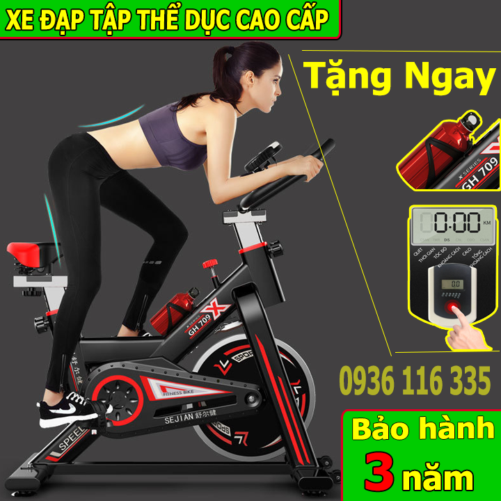 XE ĐẠP THỂ DỤC CAO CẤP, XE ĐẠP TẬP GYM TẠI NHÀ, tặng ngay đồng hồ và bình nước, xe đạp tập thể dục, xe dap the duc, xe đạp tập, máy đạp xe