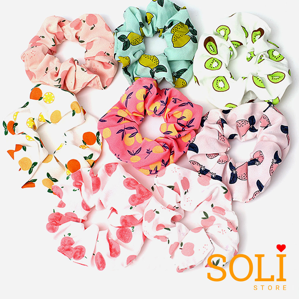 Cột tóc vải Scrunchies Trái cây Hot CT75