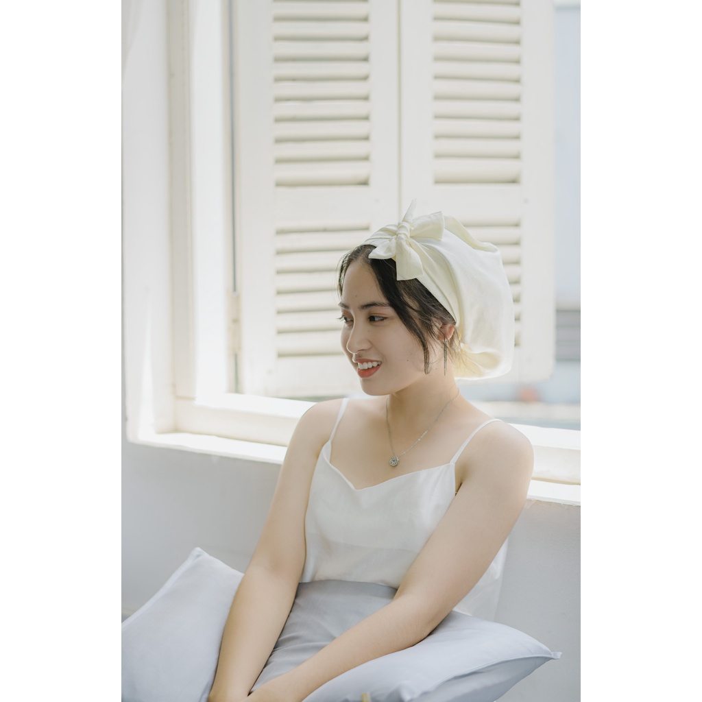 Mũ trùm tóc lụa tơ tằm dùng khi ngủ CHẤT SILK 100% thiên nhiên bảo vệ tóc