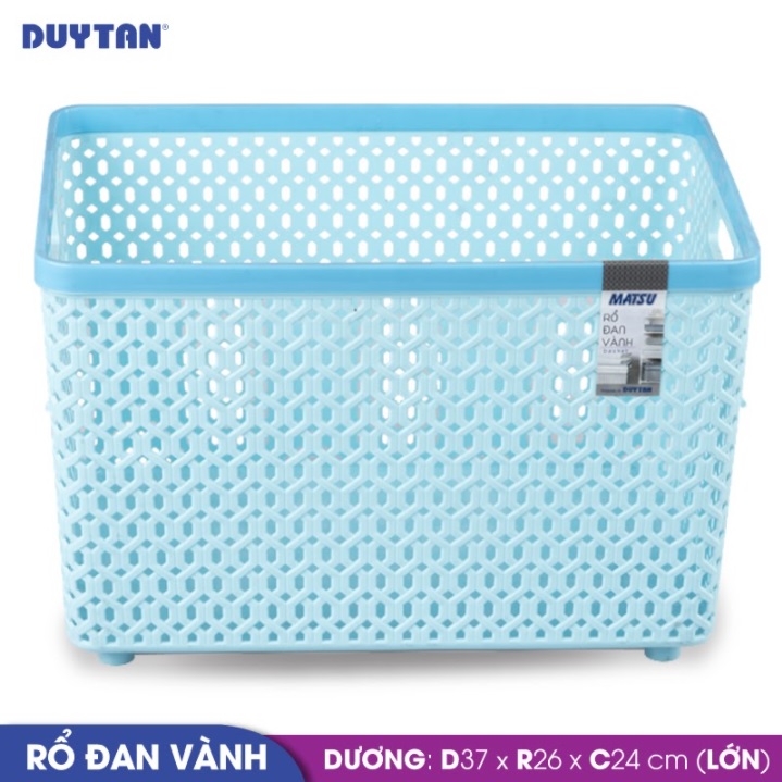 Rổ đan vành lớn nhựa DUY TÂN Matsu (37 x 26 x 24 cm) - 12163 - Giao màu ngẫu nhiên