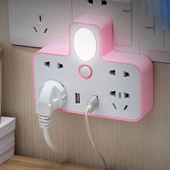[HCM]Ổ Điện Đa Năng Có Đèn Ngủ Kiêm 2 Cổng USB