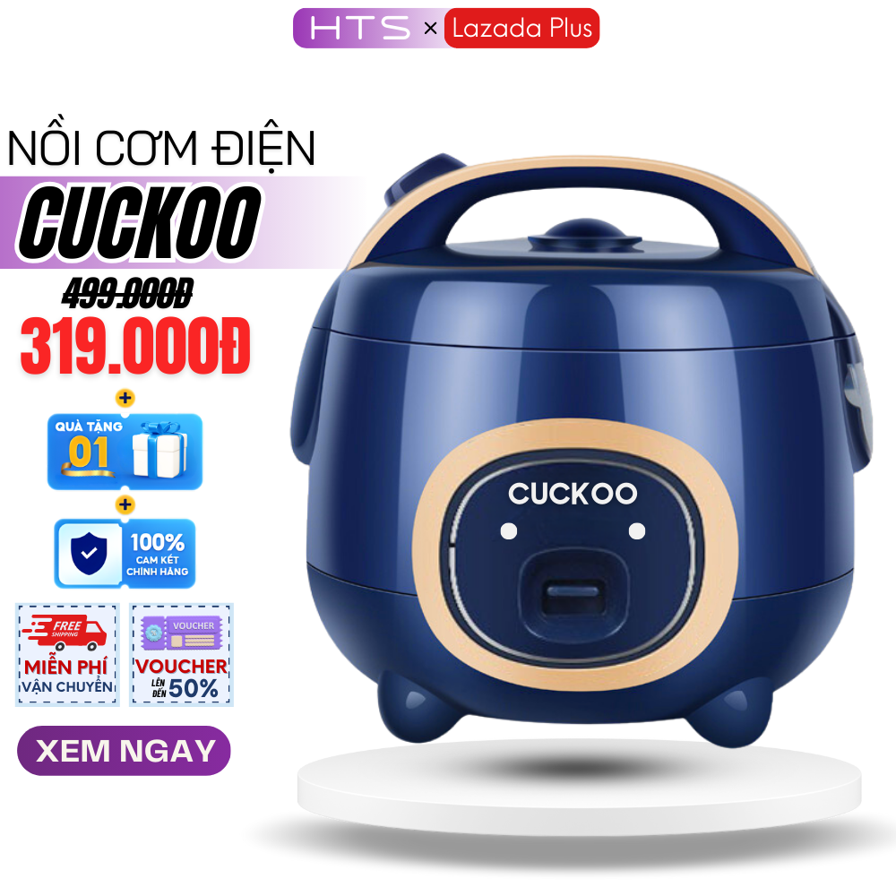 Nồi Cơm Điện Mini CUCKOO Công Suất 700W Nhỏ Gọn, Lòng Nồi Tráng Men Siêu Chống Dính, Dễ Dàng Sử Dụng, Vệ Sinh, Bảo Hành 12 Tháng