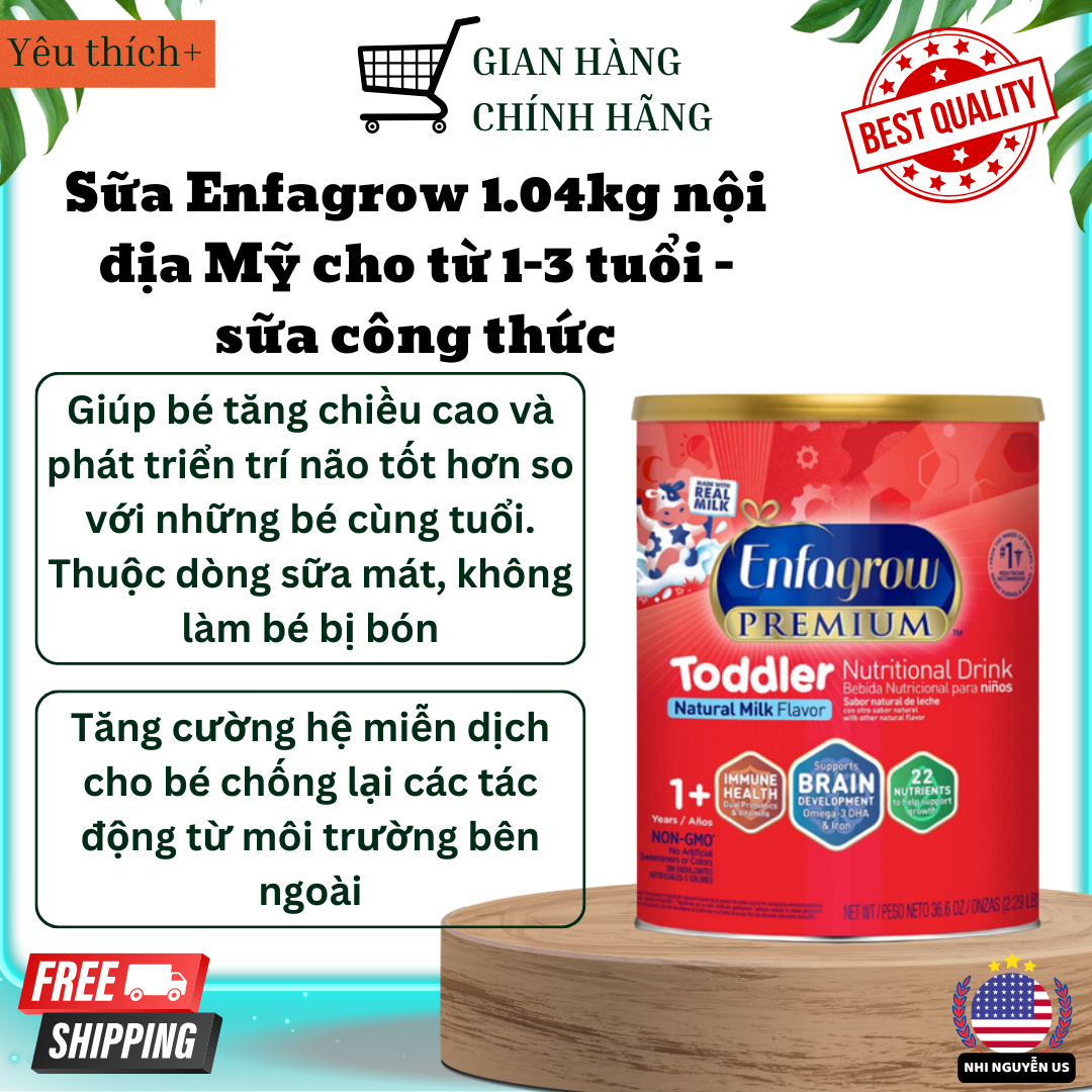 Sữa Enfagrow 1.04kg nội địa Mỹ cho từ 1-3 tuổi - sữa công thức
