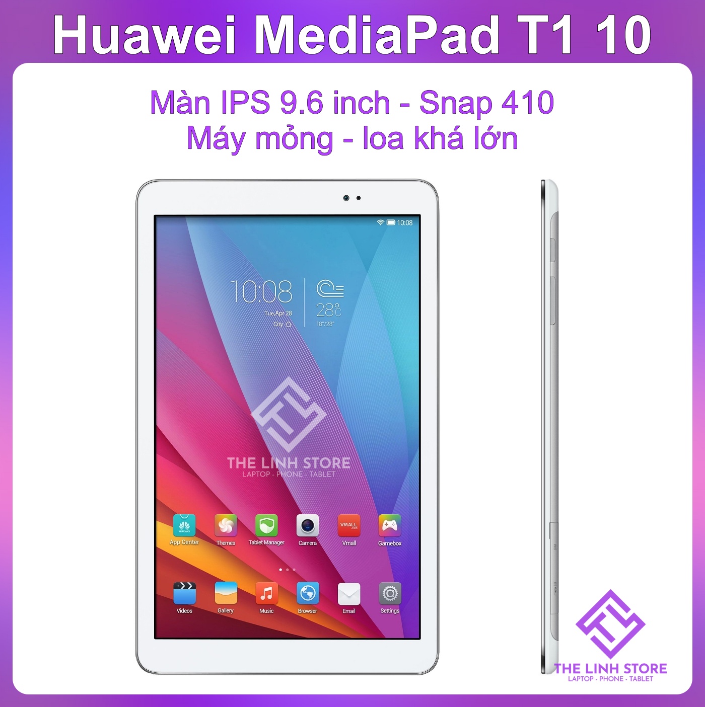 Máy tính bảng huawei mediapad t1 10 - màn 9.6 inch