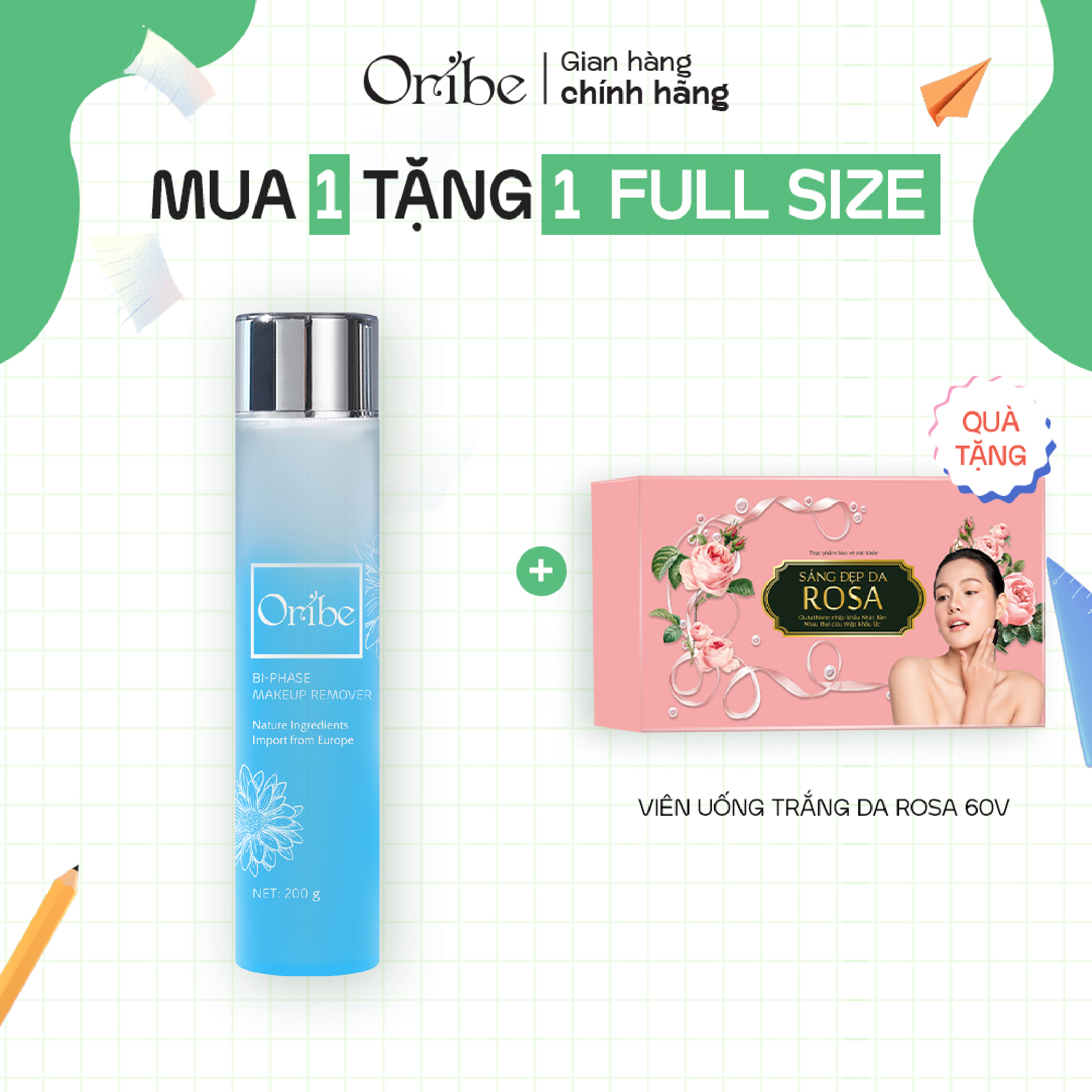 Nước Tẩy Trang Oribe Làm Sạch Sâu Dịu Nhẹ Cho Mọi Làn Da 200ml