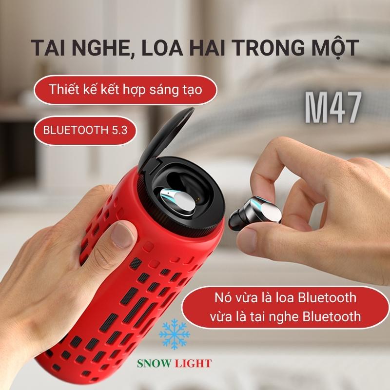 Tai nghe không dây M47 kiêm loa Bluetooth 5.3 Snowlight Một sản phẩm hai