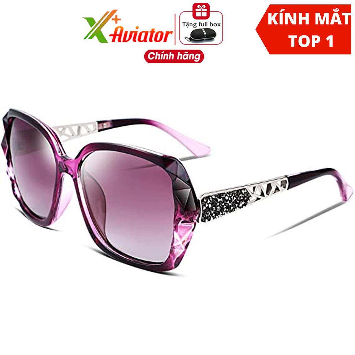 Mắt Kính Nữ AVIATOR tròng mắt kính phân cực POLARIZED Chống lóa chống tia UV chuẩn 400