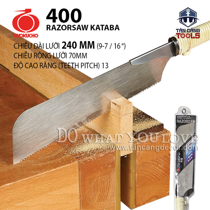 Cưa nhật gyokucho 400 240mm razorsaw kataba – cán mây